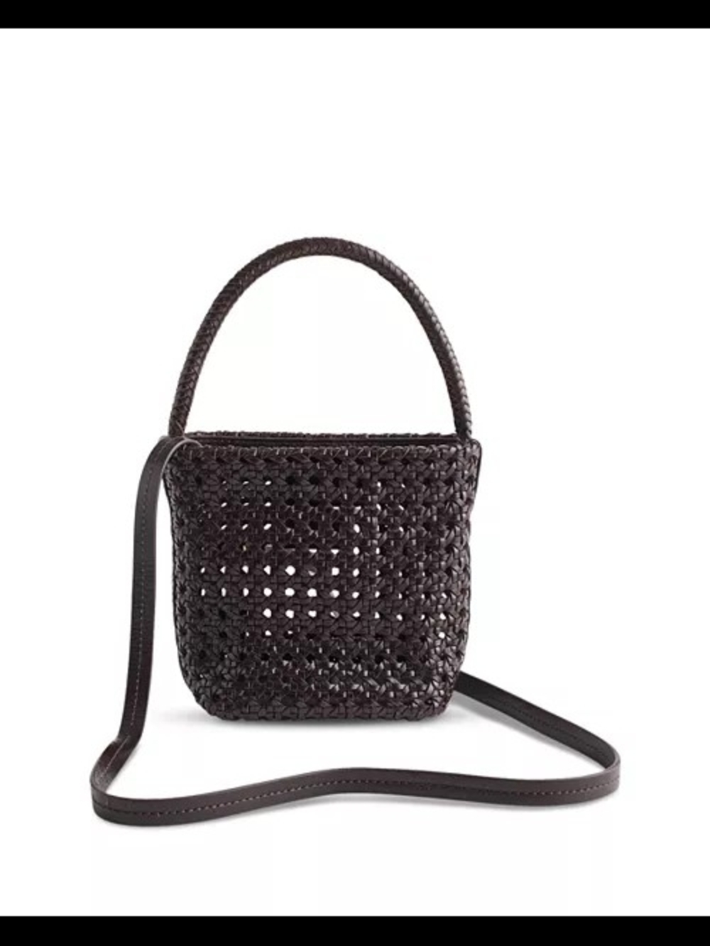 Madewell Woven Dark Brown Shoulder Basket Bag - Picture 2 of 8